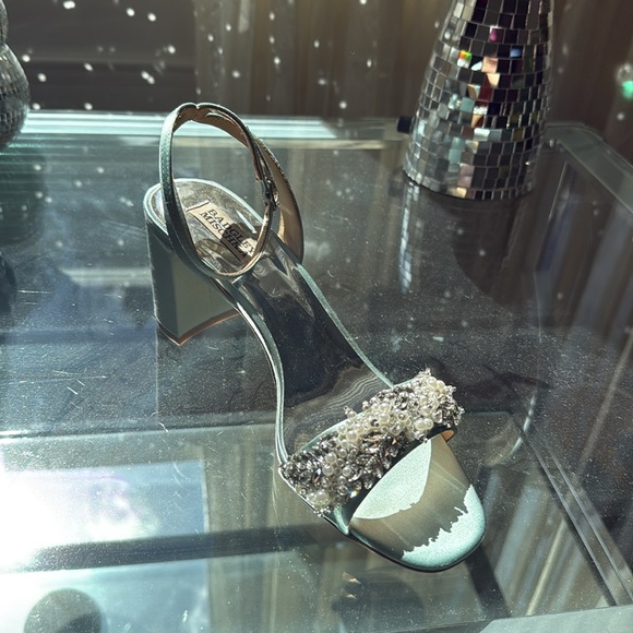 Badgley Mischka Clara Embellished Strap Evening Shoe in Blue Radiance - Picture 14 of 14